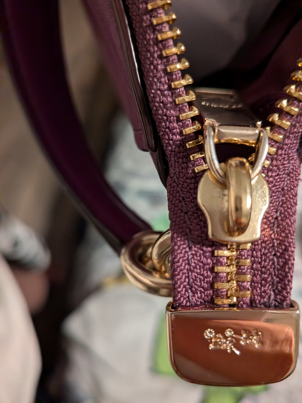 Coach Chelsea Plum Leather Shoulder Bag with Gold Hardware - Picture 6 of 9